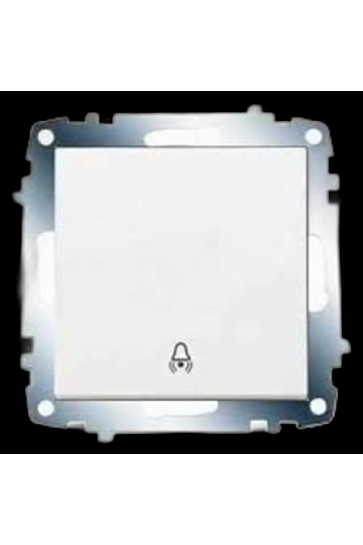 Karre Zil Anahtarı - Beyaz (çerçeve Dahil)