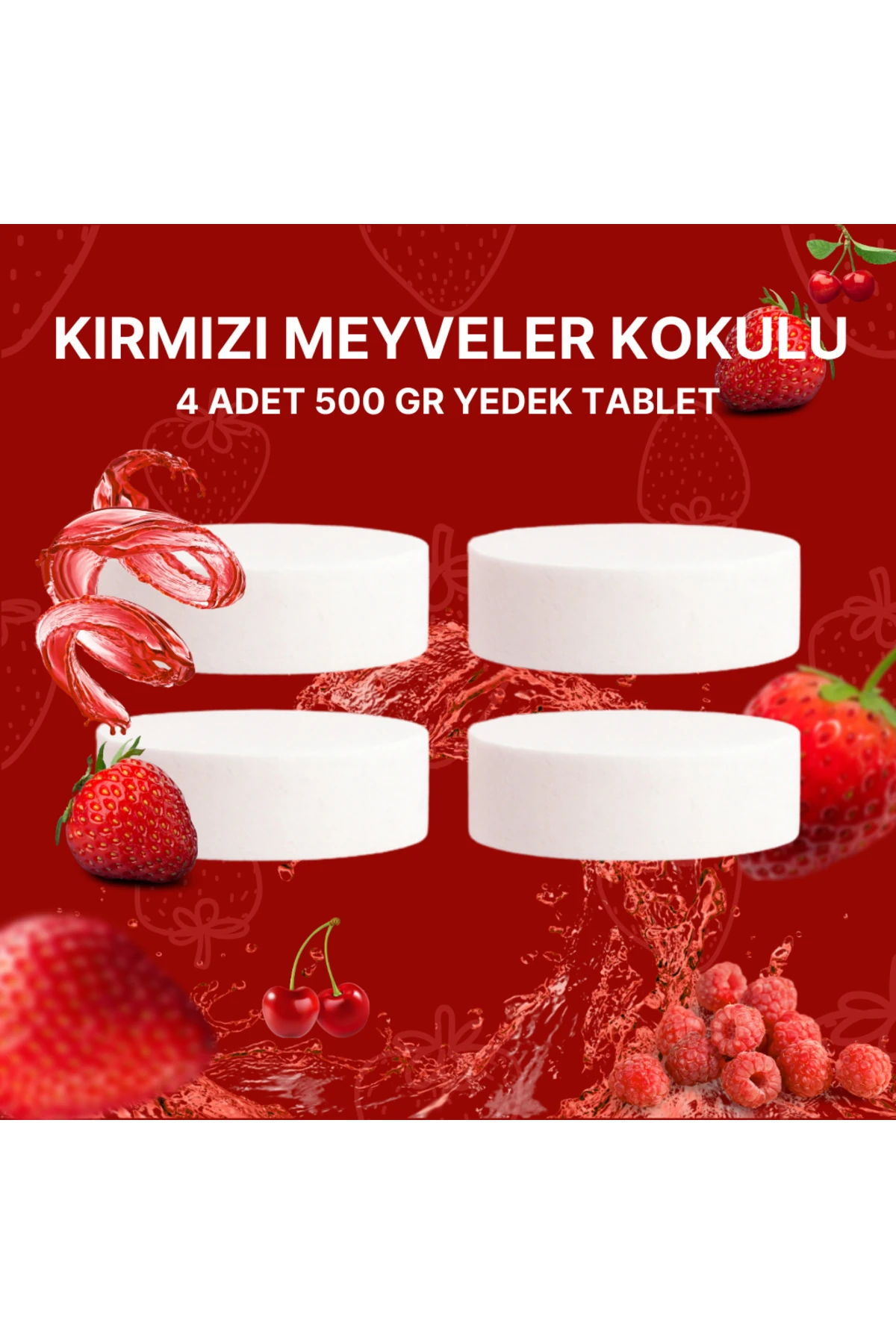 2 Adet 2x500 gr Nem Alıcı Rutubet Ve Küf Önleyici Yedek Tablet Kırmızı Meyve