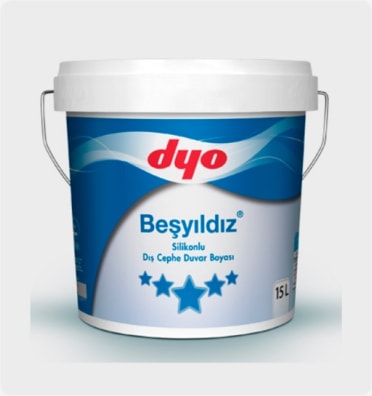 15LT Beşyıldız Silikonlu Dış Cephe Boyası Beyaz