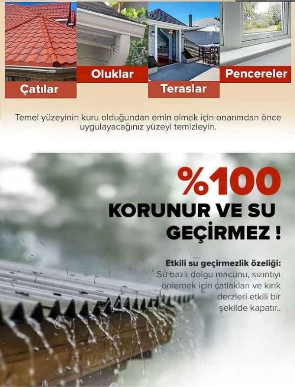 Su İzolasyon Sızıntı Onarım Spreyi Su Geçirmez Beyaz 300 ml