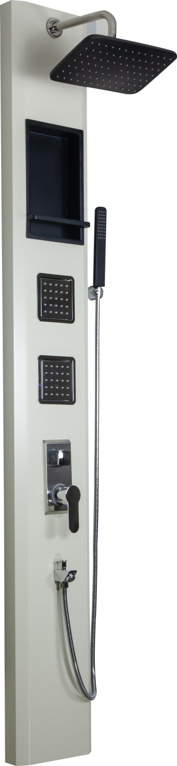 Banyo Tuna Krem Duş Paneli, 180cm raflı duş paneli , duş kolonu,180cm masajlı duş