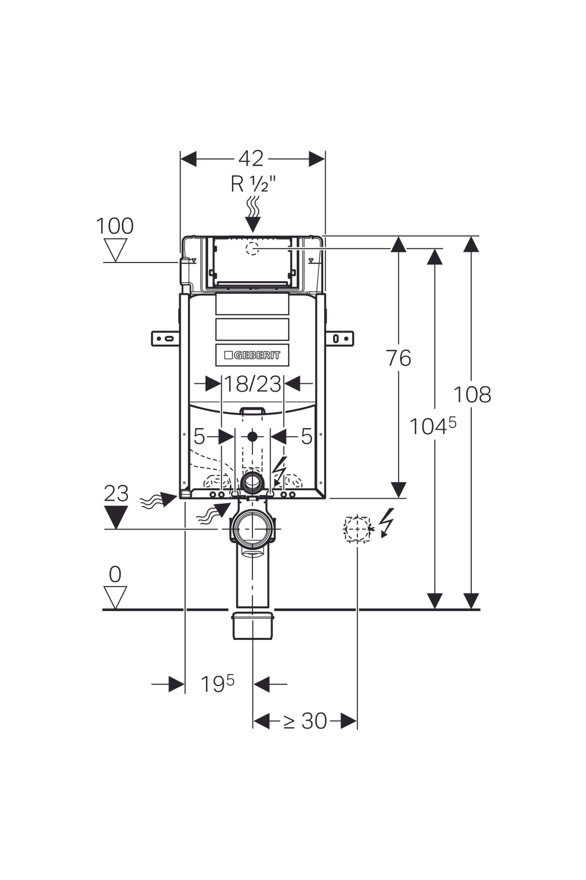 GEBERİT KOMBİFİX SİGMA 12 CM GÖMME REZERVUAR SETİ (110.340.00.5 - 115.770.JQ.5)