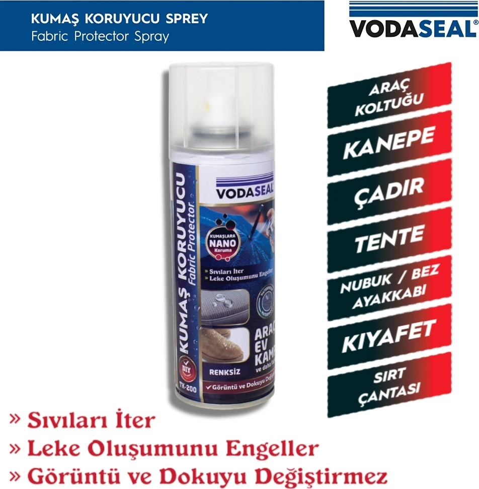 | Kumaş Koruyucu Sprey, Çok Amaçlı Su Kaydırma Özellikli Sprey, 200 ml