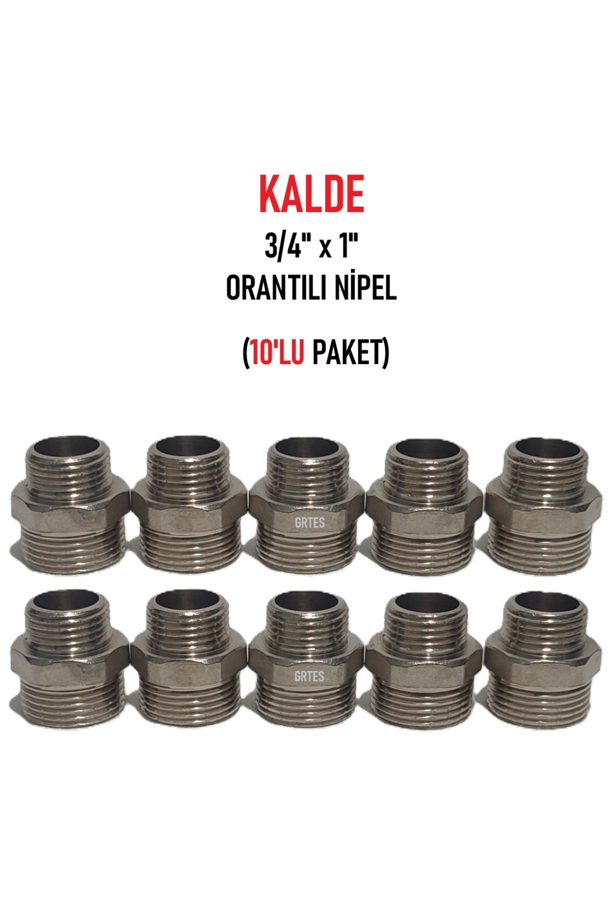 (10'lu Paket)  3/4" x 1" Sarı/Krom Orantılı Nipel - Proportional Nipple
