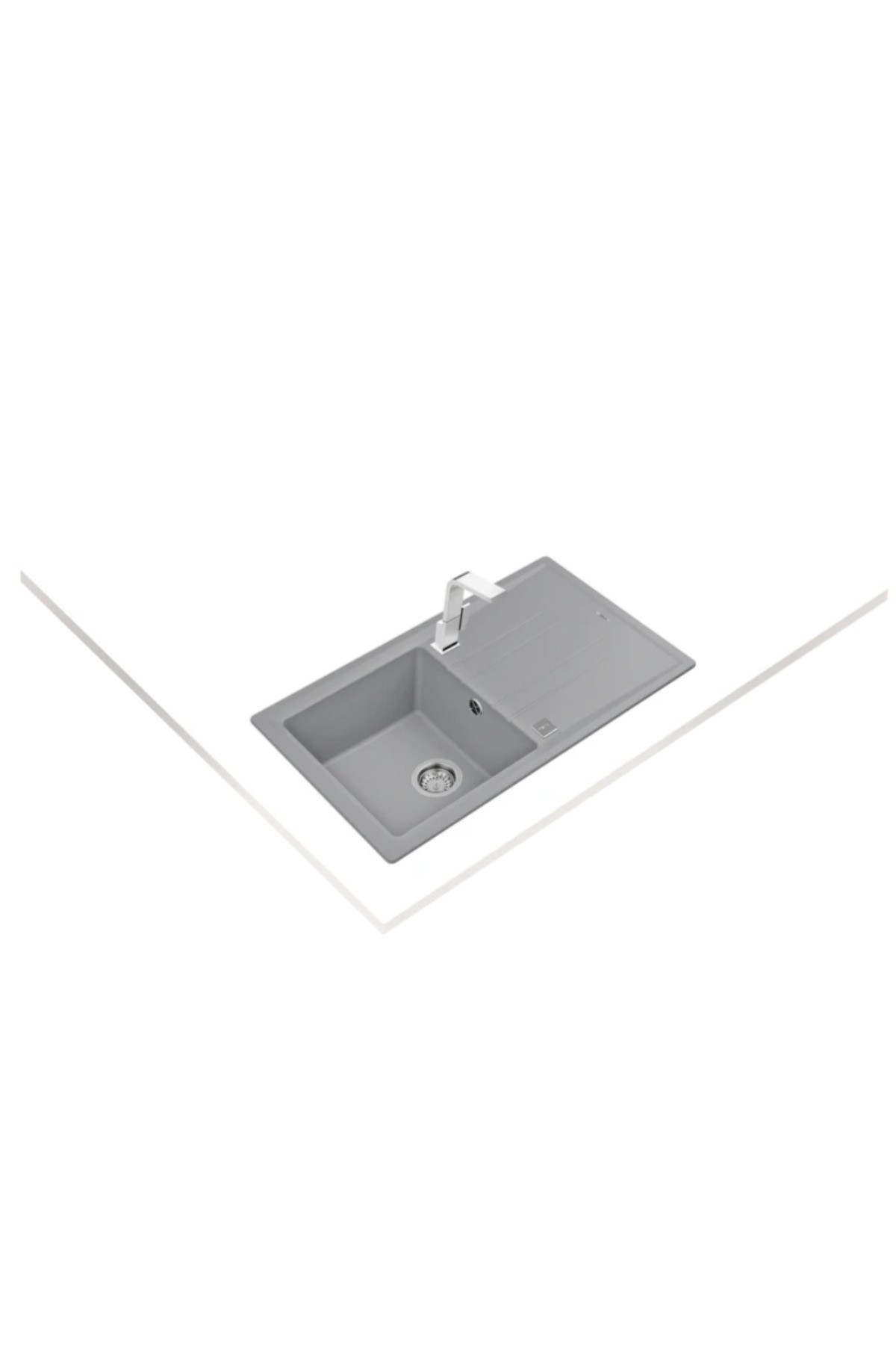 STONE 50 B-TG METALLİK GRİ TEZGAHÜSTÜ GRANİT EVYE