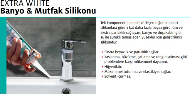 Sista Extra White Banyo & Mutfak Silikonu Beyaz 280 ml 25'li Koli