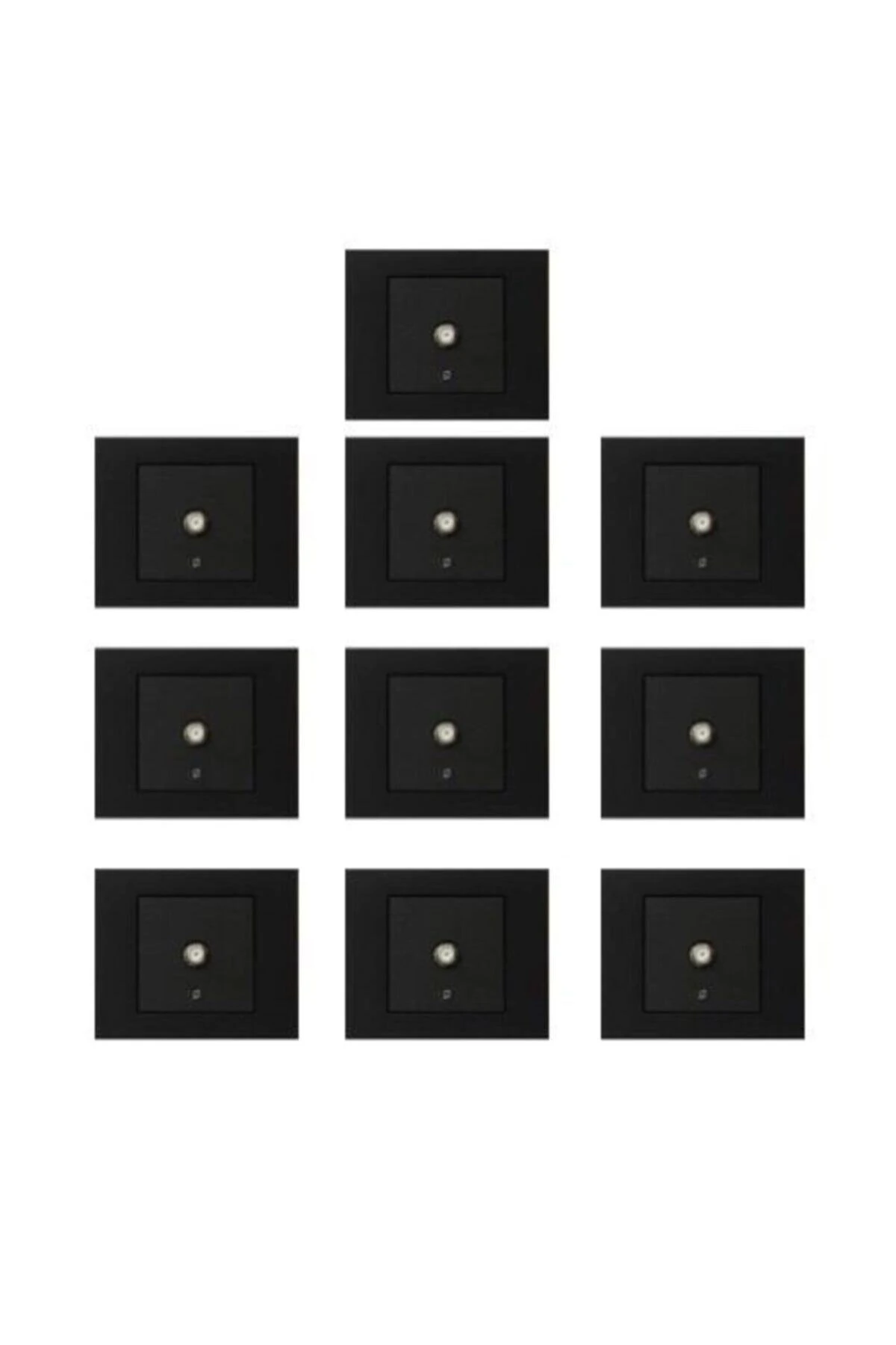 10 Adet Grano Metalik Siyah Tv Prizi F Tip 10'lu Paket (ÇERÇEVE DAHİ?L)