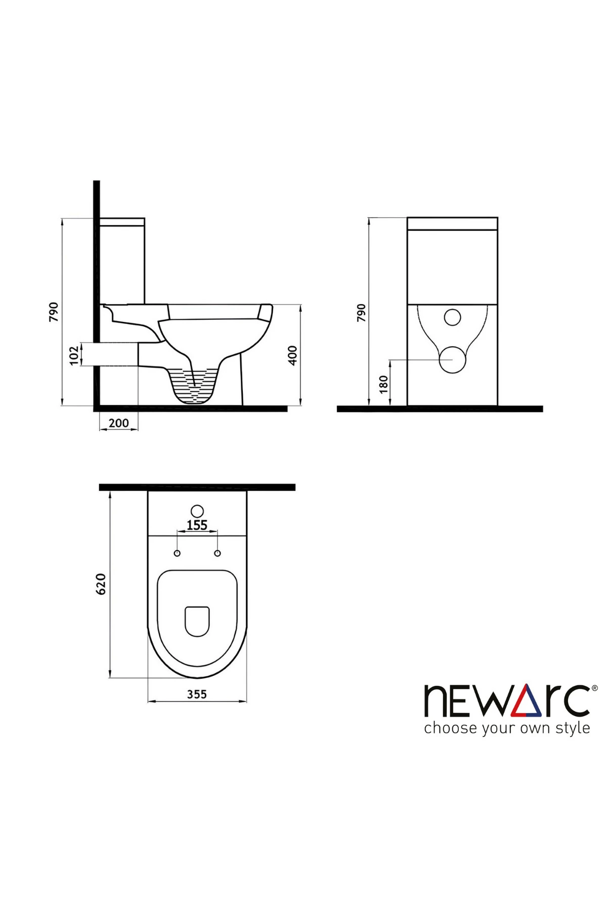 Modern Siyah Duvara Sıfır Klozet Takım MOD.K022B,Modern Duroplast Yavaş Kapak