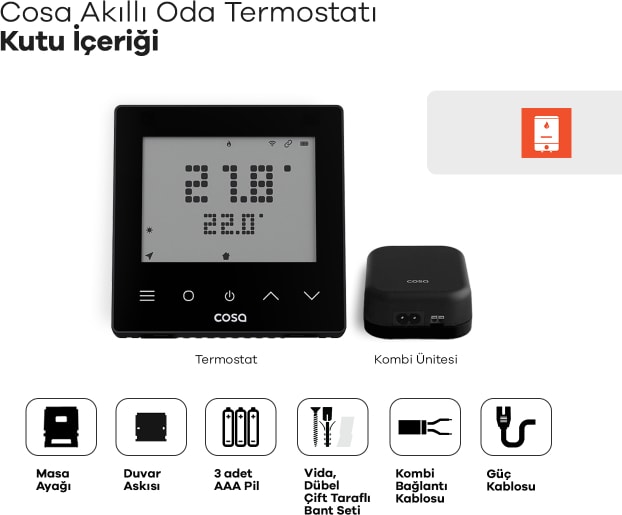 Akıllı Oda Termostatı Kablosuz Kombi Kontrolü V5