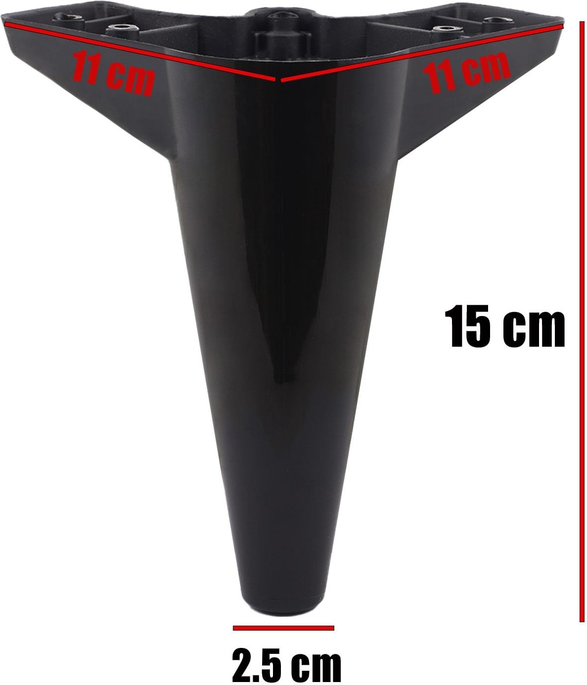 Mobilya Kanepe Koltuk Ayağı 15 cm Siyah Ayakları (4 Adet)