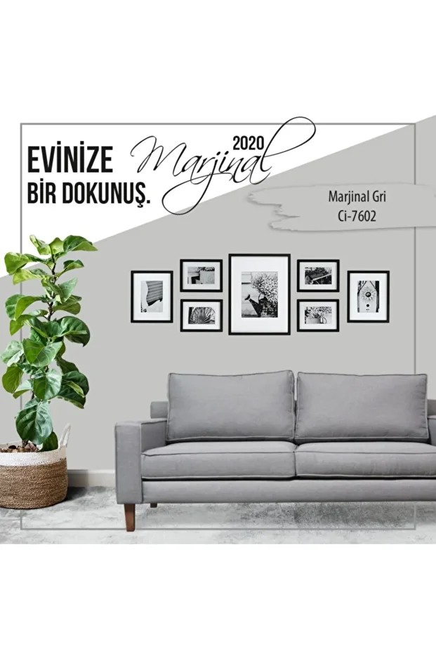 Elegans Küf Onleyici Tam Silinebilir Antibakteriyel Ic Cephe Boya Marjinal Gri