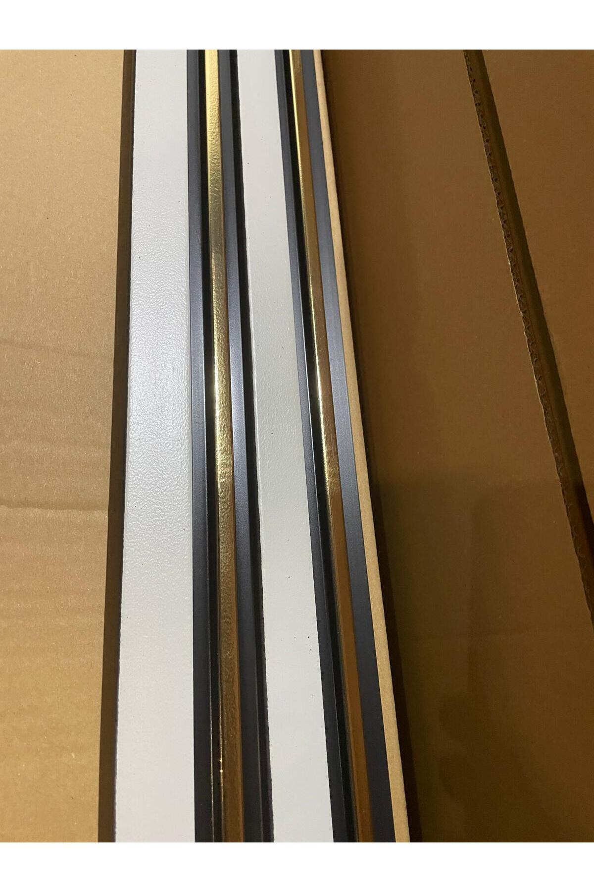 Lambiri ( 5 Adet 12x280 Cm) Krem Gold Model Ev, Ofis Pvc Duvar Paneli