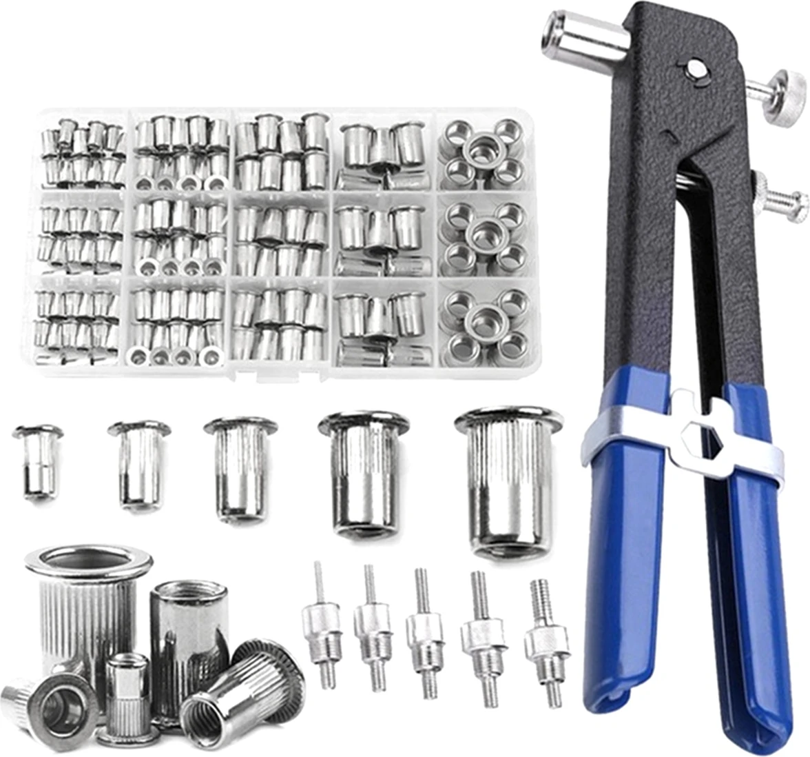 150 Adet Perçin Somunları Pense Mandrel Takımı Somun Perçin Mandrelleri Onarım Aracı (Yurt Dışından)