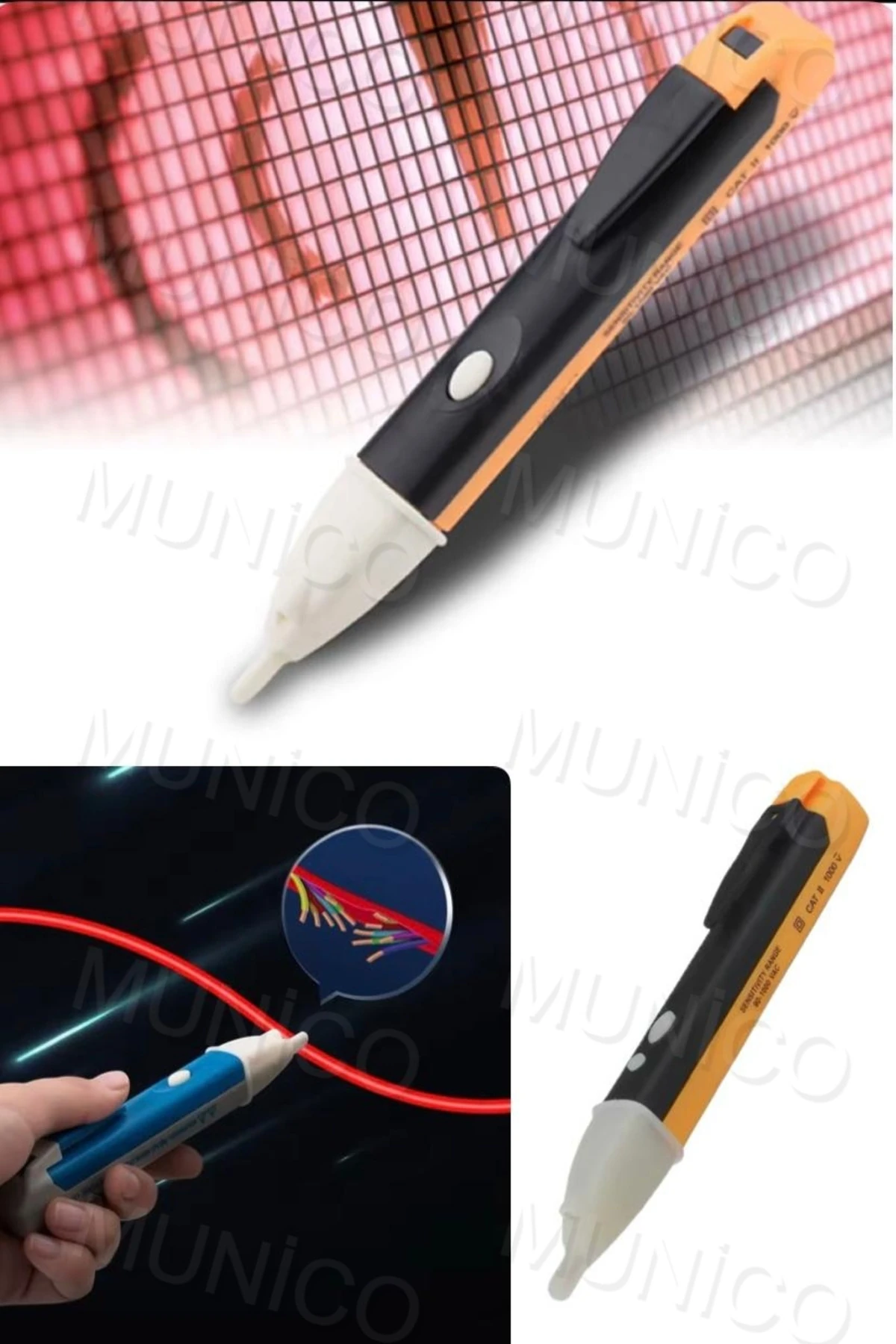 Elektrik Teknisyenlerine Özel Temassız Test Kalemi Ultra Güvenli İndüksiyon Elektrikli Dedektörü