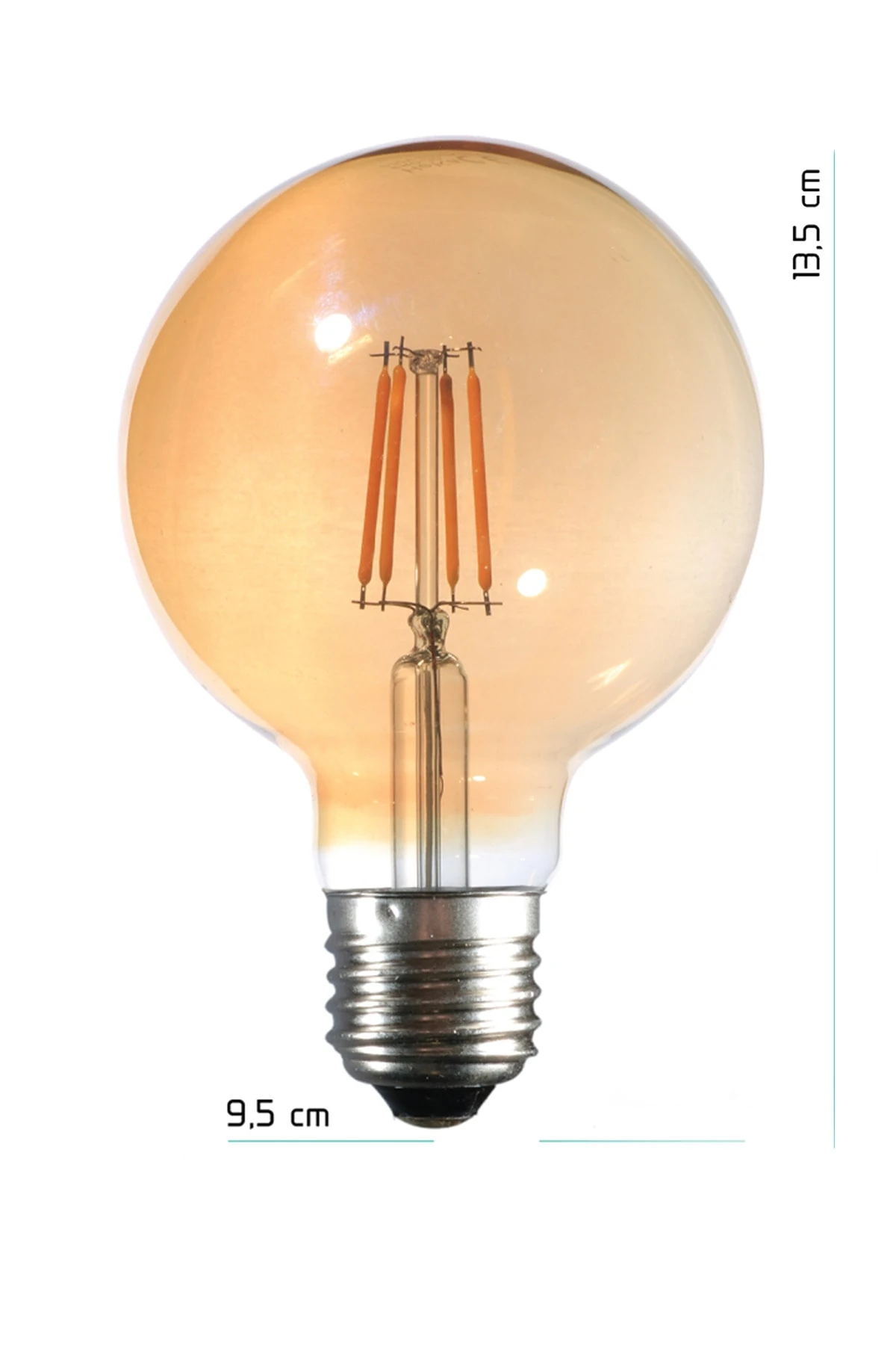 Rustik Led Ampul E27 4 Watt G95 Glop Flamanlı Rustik Led Ampul