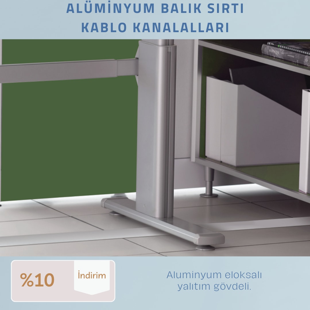 50X16 Aluminyum Balık Sırtı Kablo Kanalı