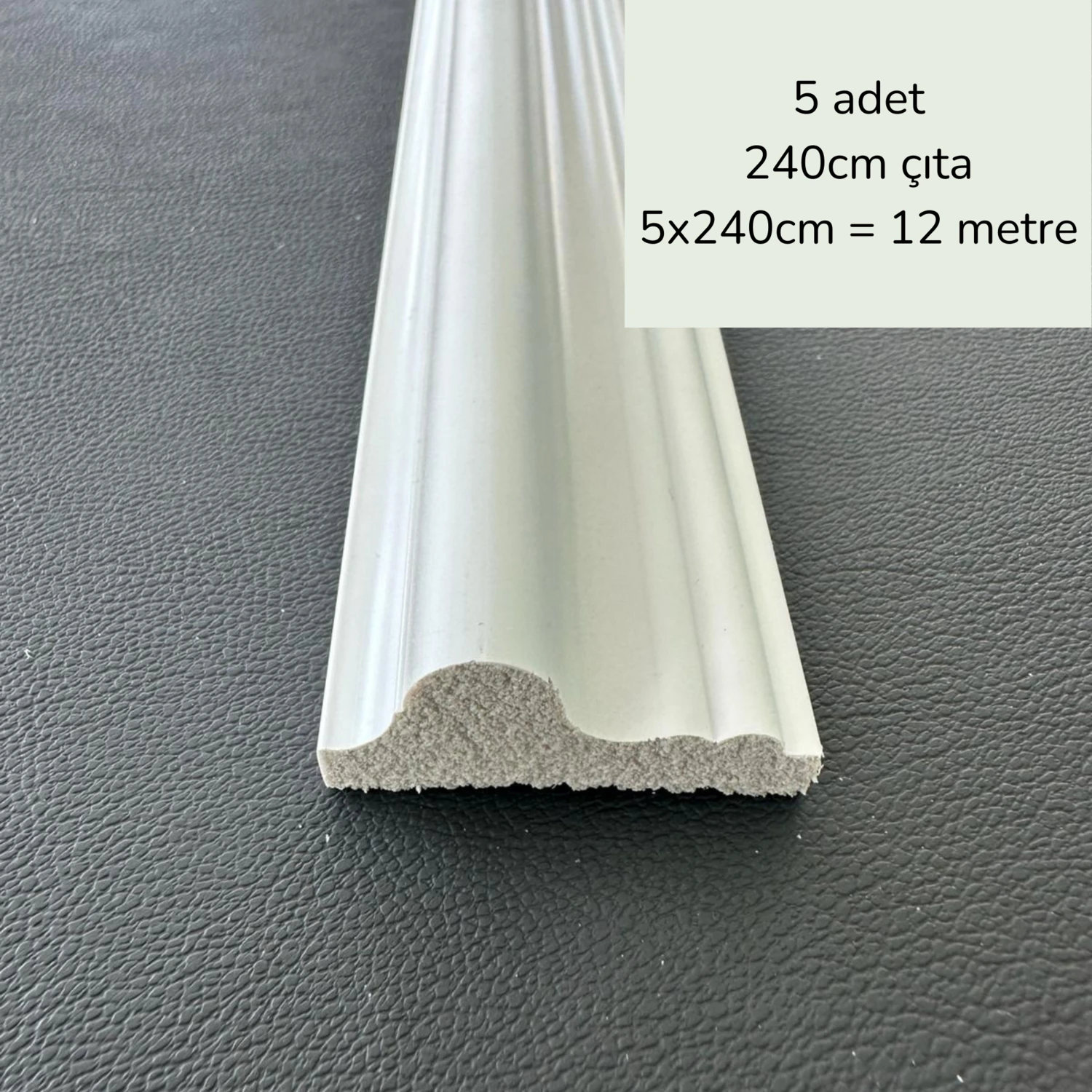 Dekoratif Boyanabilir 5 Adet 4 cm Eğimli Polistren Duvar Çıtası