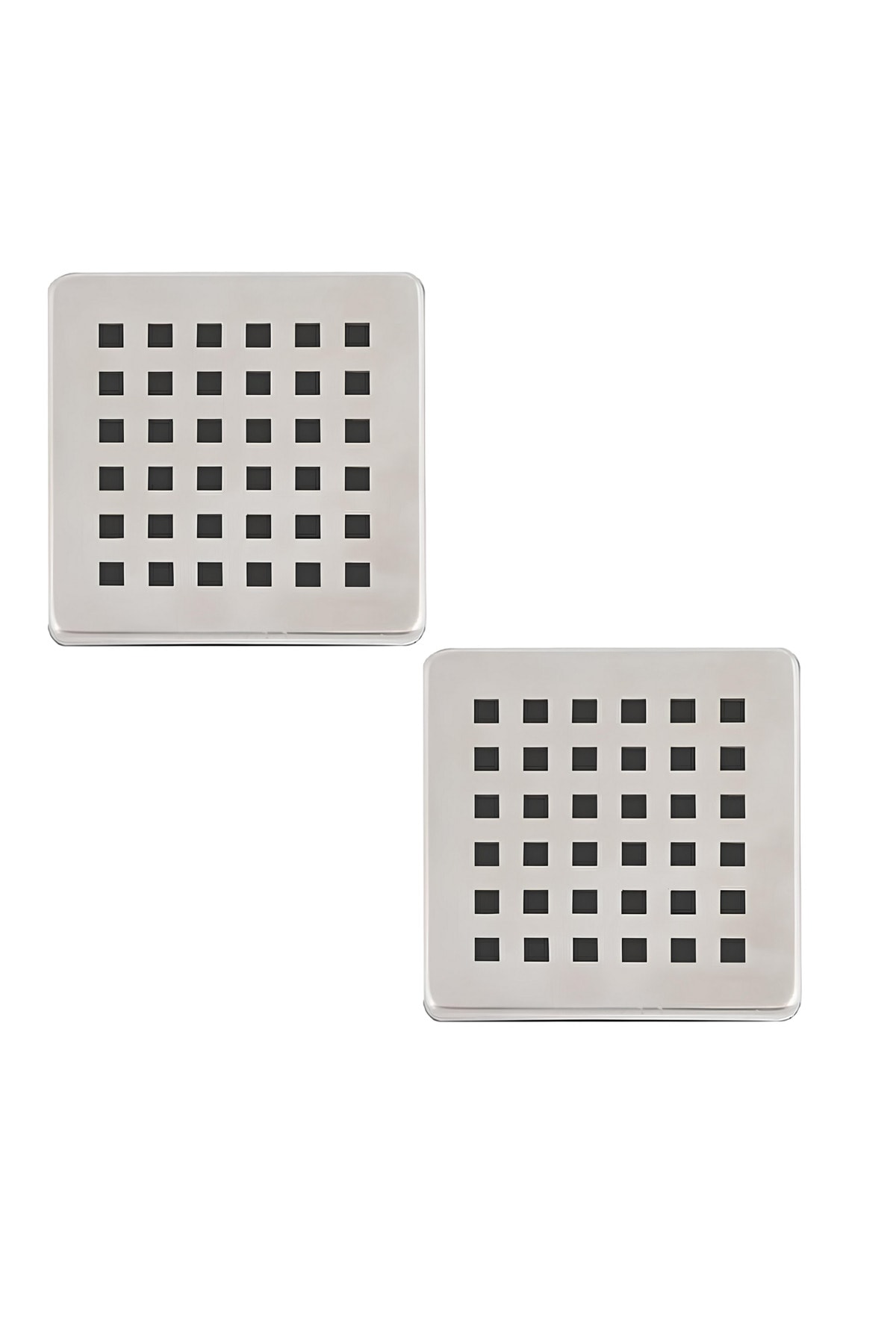 2 Adet Paslanmaz Çelik Kare Delikli Banyo Yer Süzgeç Izgarası Üst Kapak 10X10 Süzgeç  Uyumlu