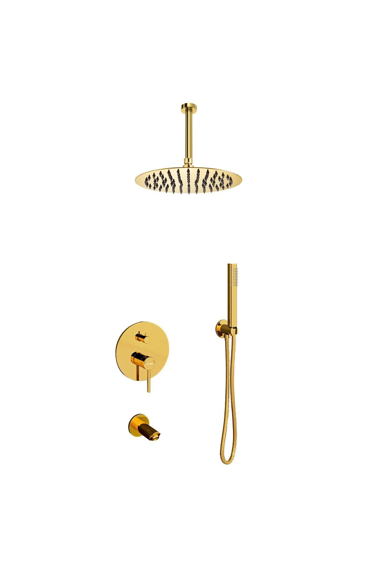 Tam Ankastre Duş Seti Adonis Tavandan Altın Gold FAU107T-G