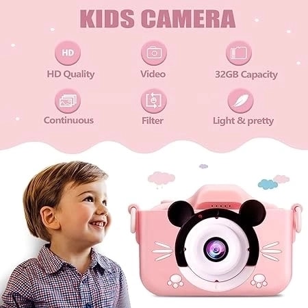 Buğz Çocuk Dijital Fotoğraf Makinası 20 Mp Video Kaydedici 2.0 Inç Çift Kameralı