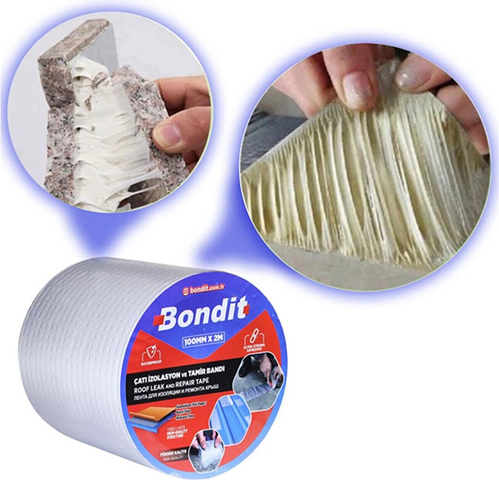 Çatı Izolasyon Ses Su Yalıtım Tamir Bandı Çamur Bant 10 cm x 2 M