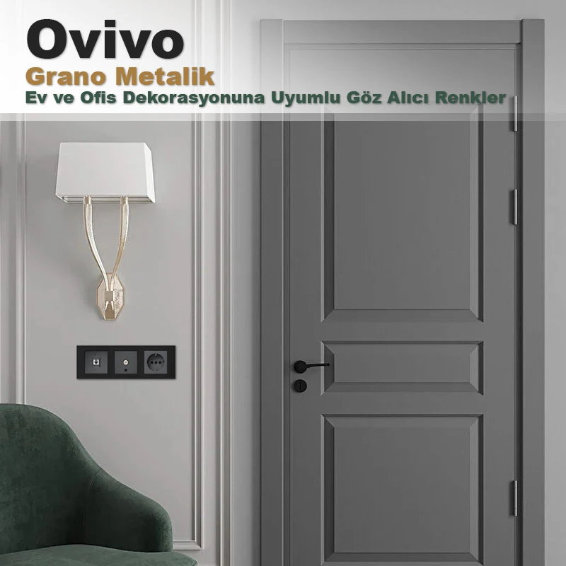 Grano Metalik Vavien Anahtar Füme + Füme Çerçeve