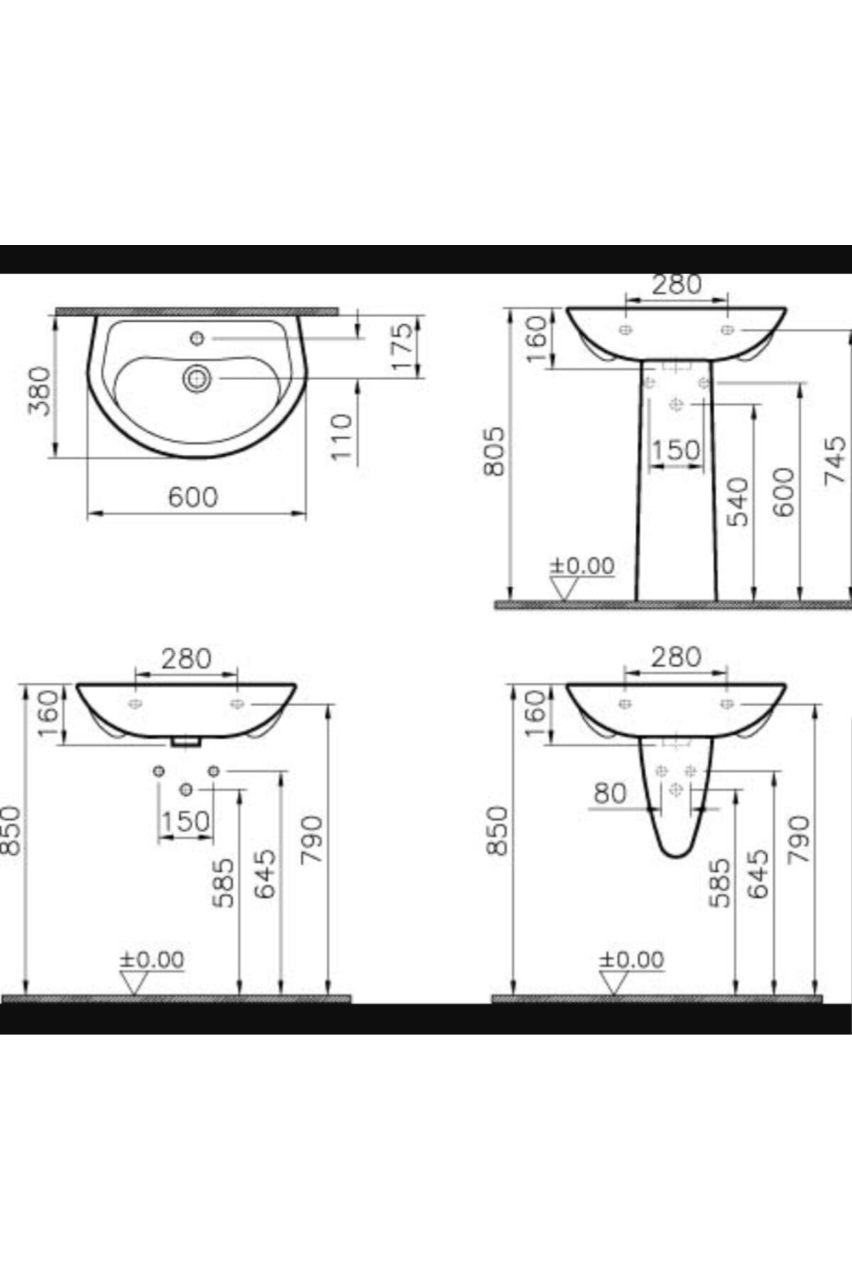 Arkitekt Büyük Yarım Ayak - Lavabo Destek Ayağı Beyaz - 6174l003-0162