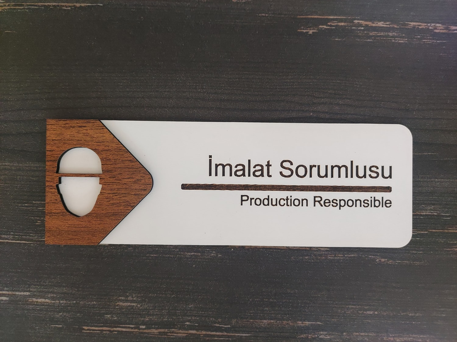 Imalat Sorumlusu Ofis Oda Kapı İsimliği Yönlendirme Tabelası Levhası Kişiselleştirilebilir