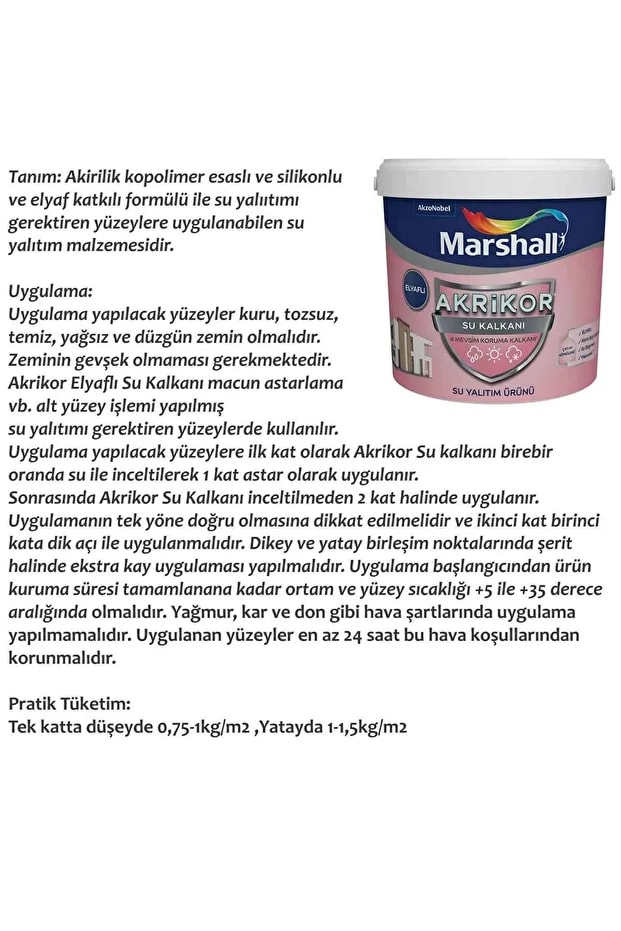 Akrikor Su Kalkanı Elyaflı Su Kesici Beyaz 20 Kg-kolay Uygulanan Su Yalıtım Malzemesi
