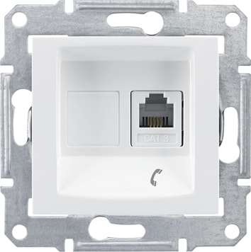 Sedna 1*Rj11 Telefon Prizi Beyaz Çerçevesiz