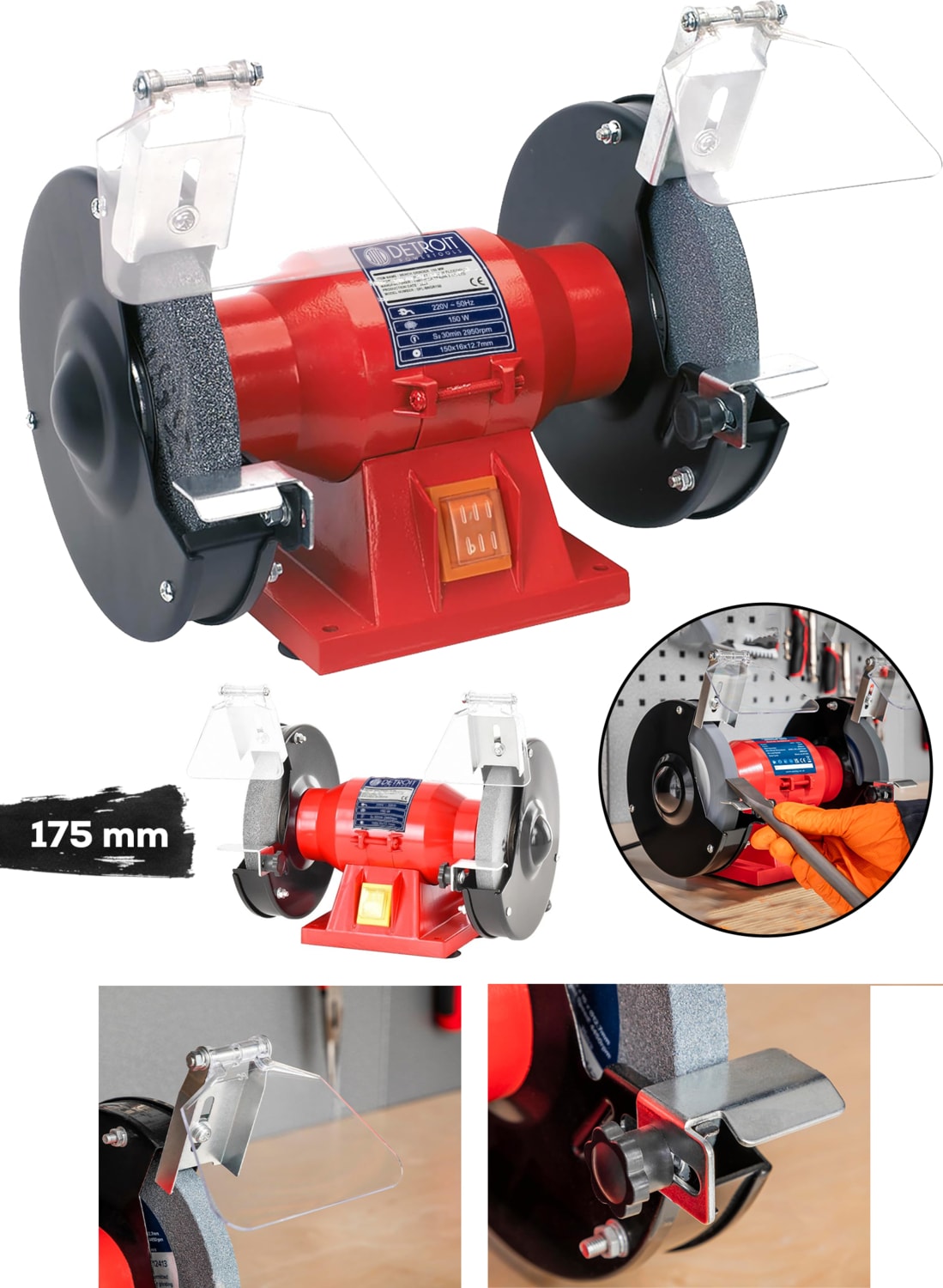 Usa Profesyonel 2000 W Çark Motoru Zımpara Balta Bıçak Bileme Makinesi Tas Motoru Taslama 175 mm