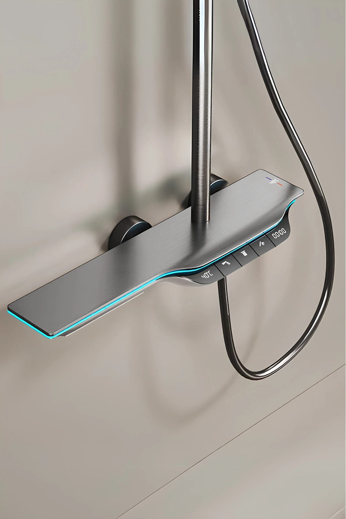 Dijital Led Göstergeli Termostatik Akıllı Piyano Duş Seti Tepe Duş Seti