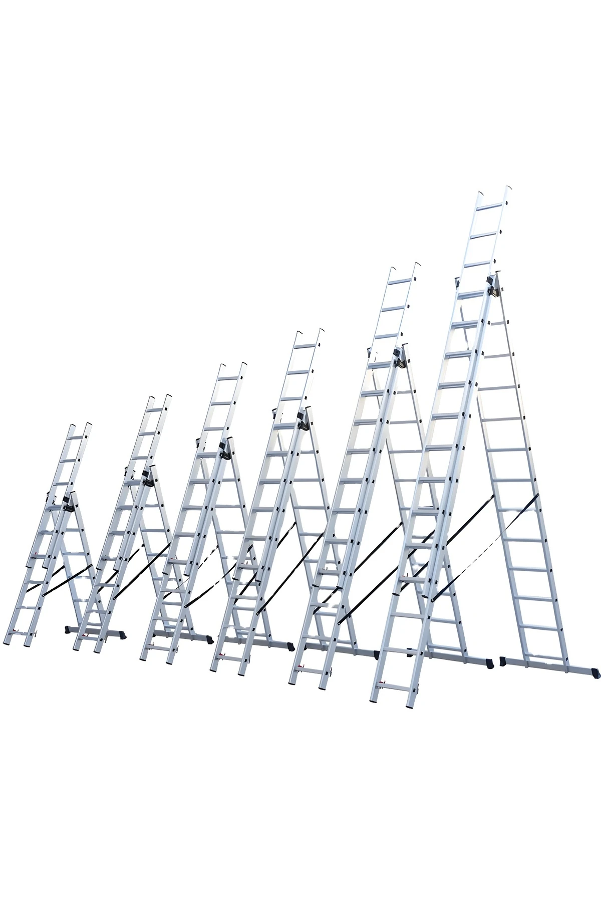 Alüminyum 3 Parçalı Endüstriyel Merdiven 3x6 / 3x7 / 3x8 / 3x9 Basamak | EN131