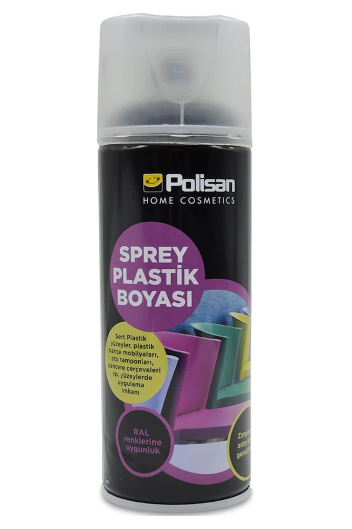 Sprey Plastik Yüzey Aksam Boyası 400ml Mat Siyah Ral9004