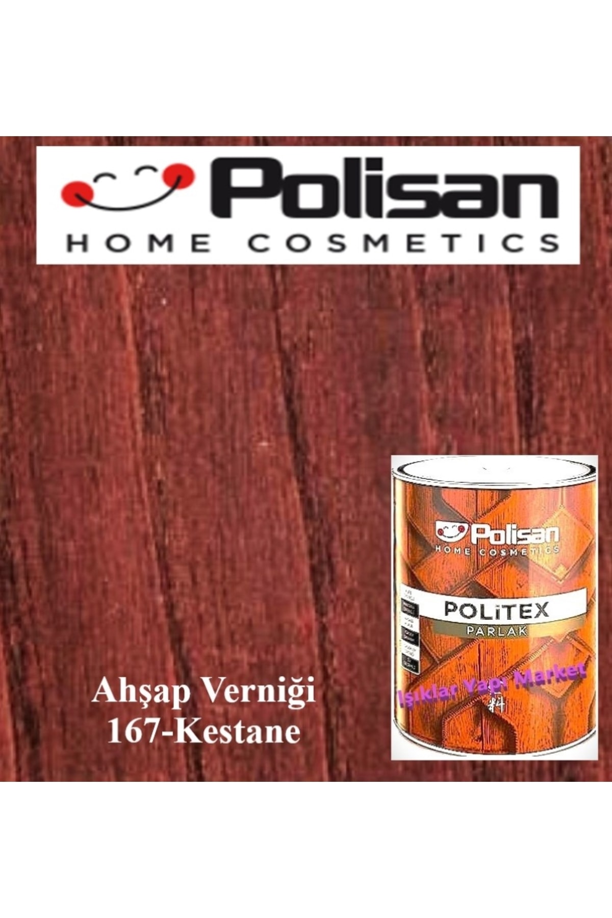 Ahşap Verniği-vernik-politex Lux Vernikli Parlak-kestane-2,50lt.