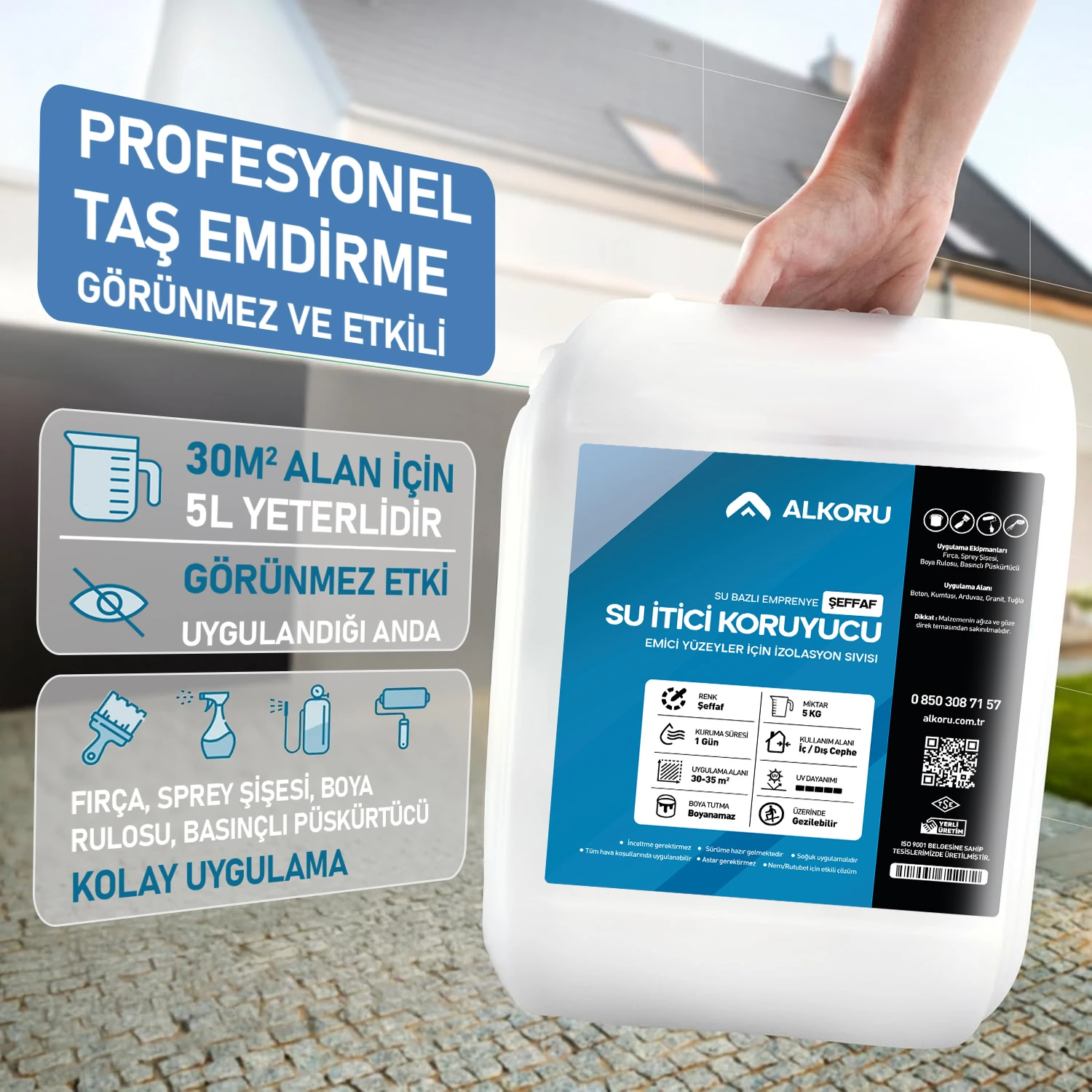 5 kg Şeffaf Emici Yüzeyler Için Su Itici ve Koruyucu malzeme