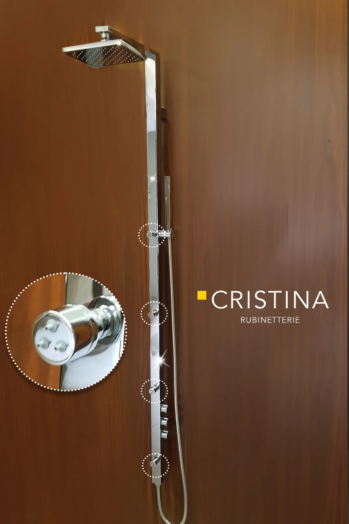 Crıstına Long Lıfe Jetli Duş Seti , Sürgülü El Duşu +tepe Duşu +jet Chrome