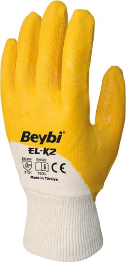 EL-K2 Nitril Kaplama Pamuk Eldiven No:10 12 Çift
