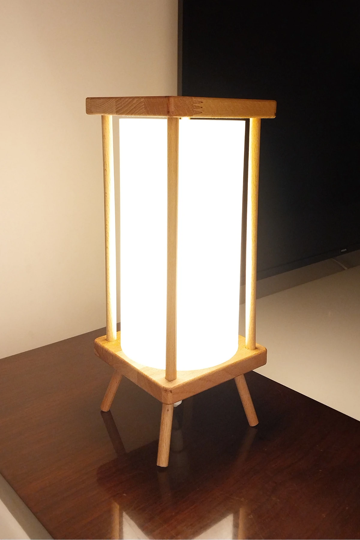 Aç-kapa Anahtarlı Lambader, Abajur, Hediyelik Gece Lambası, Abajur, Ahşap Lambader