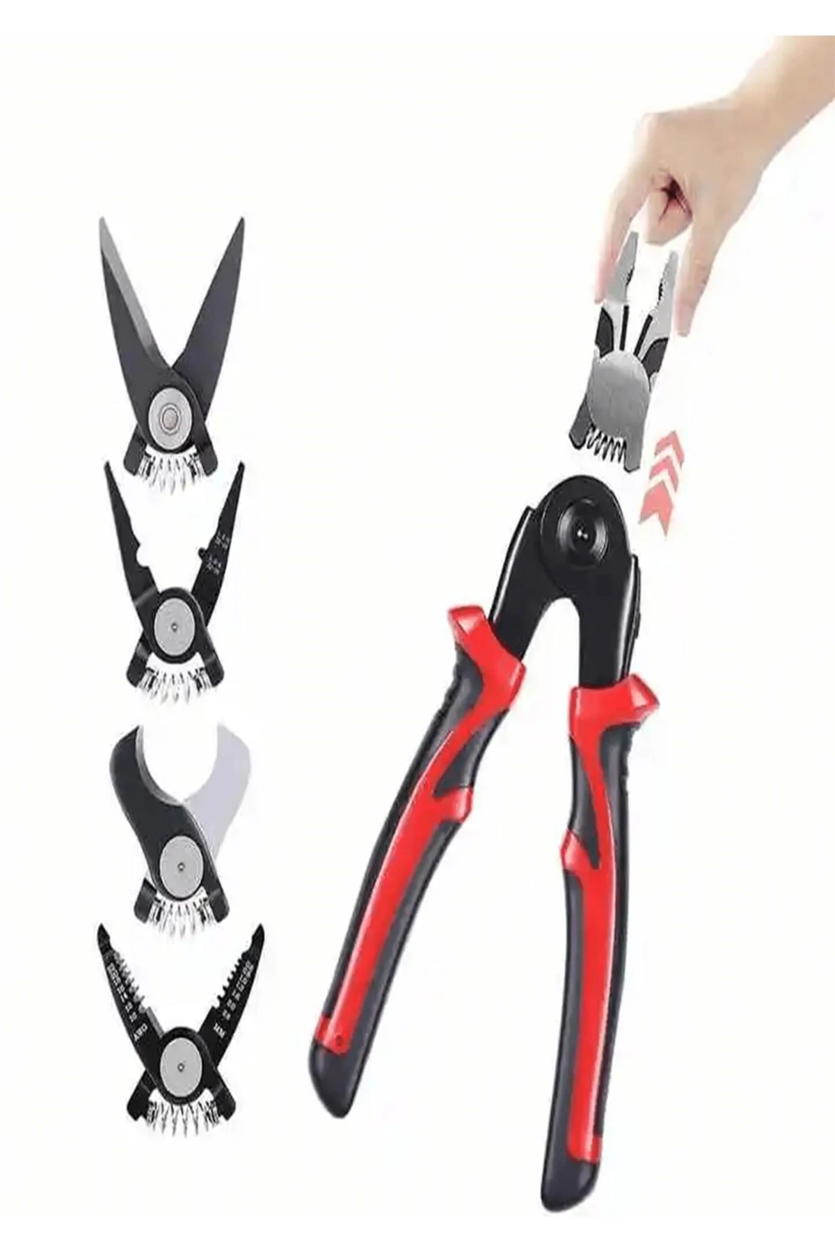 5'i 1 Arada Çok Amaçlı Çok Yönlü Ağır Hizmet Tipi Alet Kiti - Çok Fonksiyonlu Çıkarılabilir Pense