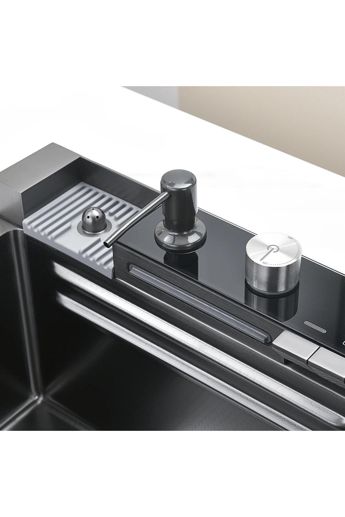 Teknolojik Akıllı 304 Paslanmaz Çelik Full Set Antasit Gri Piyano Tuşlu Evye Seti