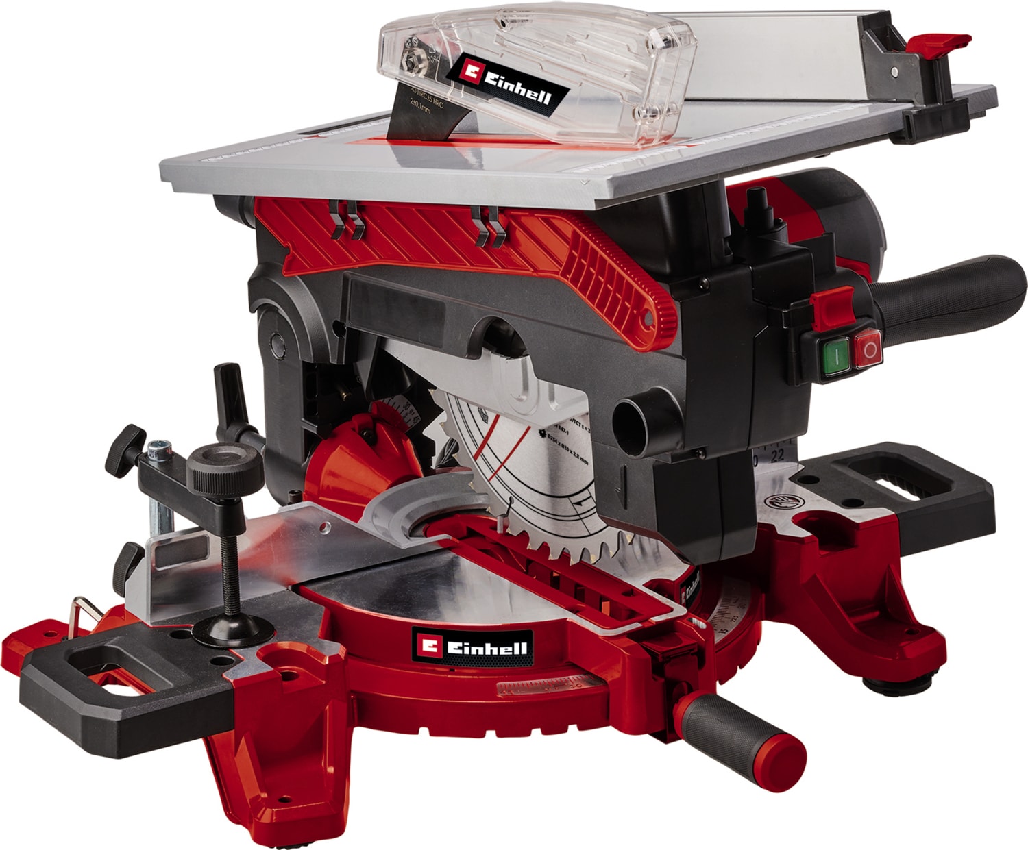 Tablalı Gönye Testere TE-MS 254 T (2000 W, max. 74 mm x 130 mm kesme derinliği/genişliği, Ø 254 mm testere bıçağı, eğilebilir testere başı, lazer, masa testere fonksiyonu) - 4300341