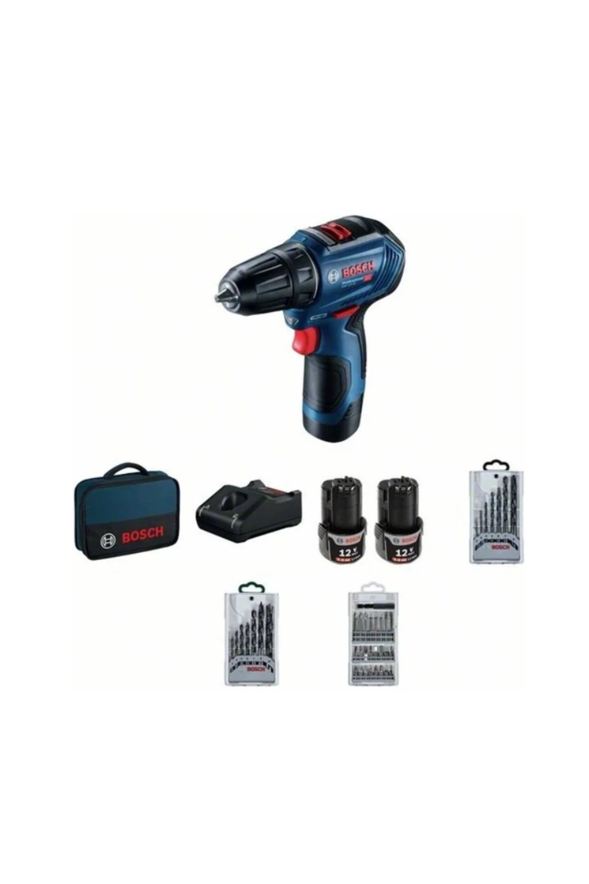 GSR 12V-30 + 39Parça Vidalama Seti Akülü Delme Vidalama Makinesi 06019G9001