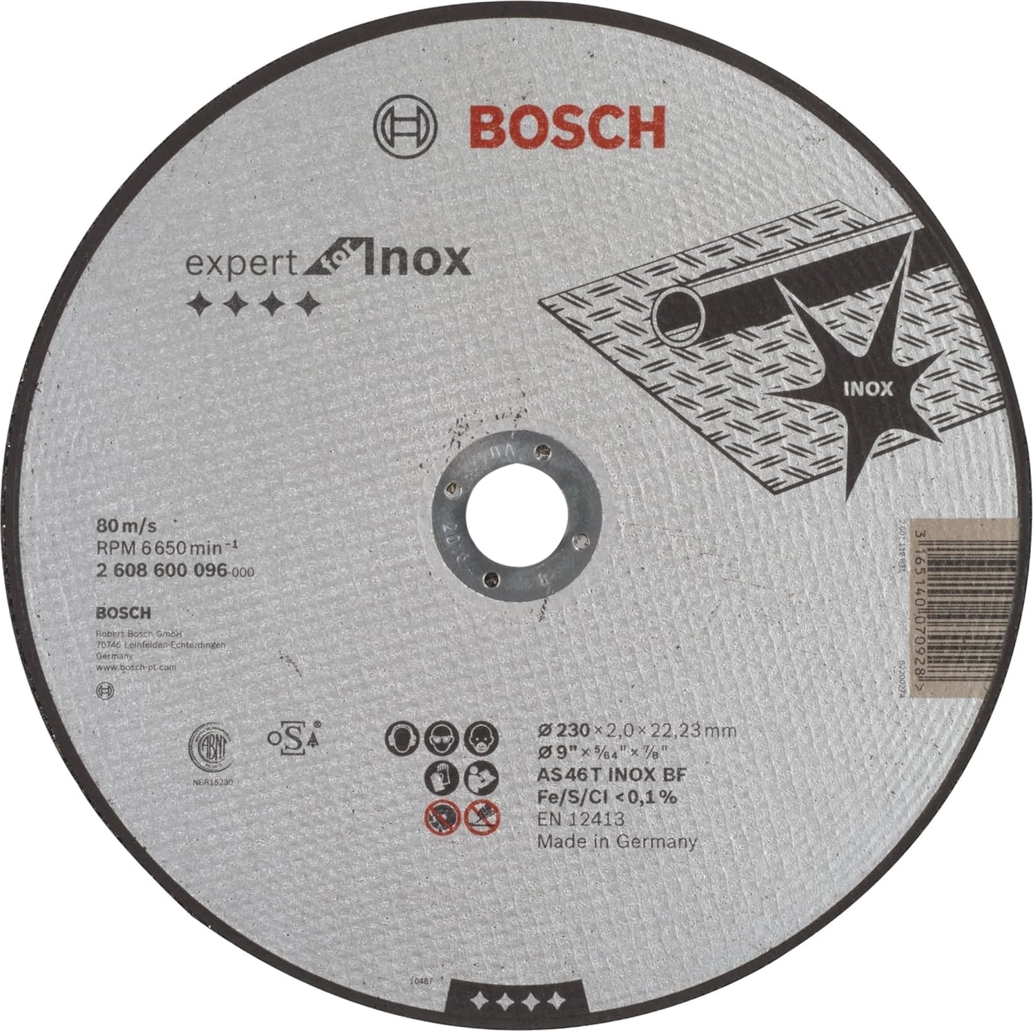 BOSCH Professional 2608600096 Schleifzubehoer Kesme Diski 230 x 2 mm Düz Inox