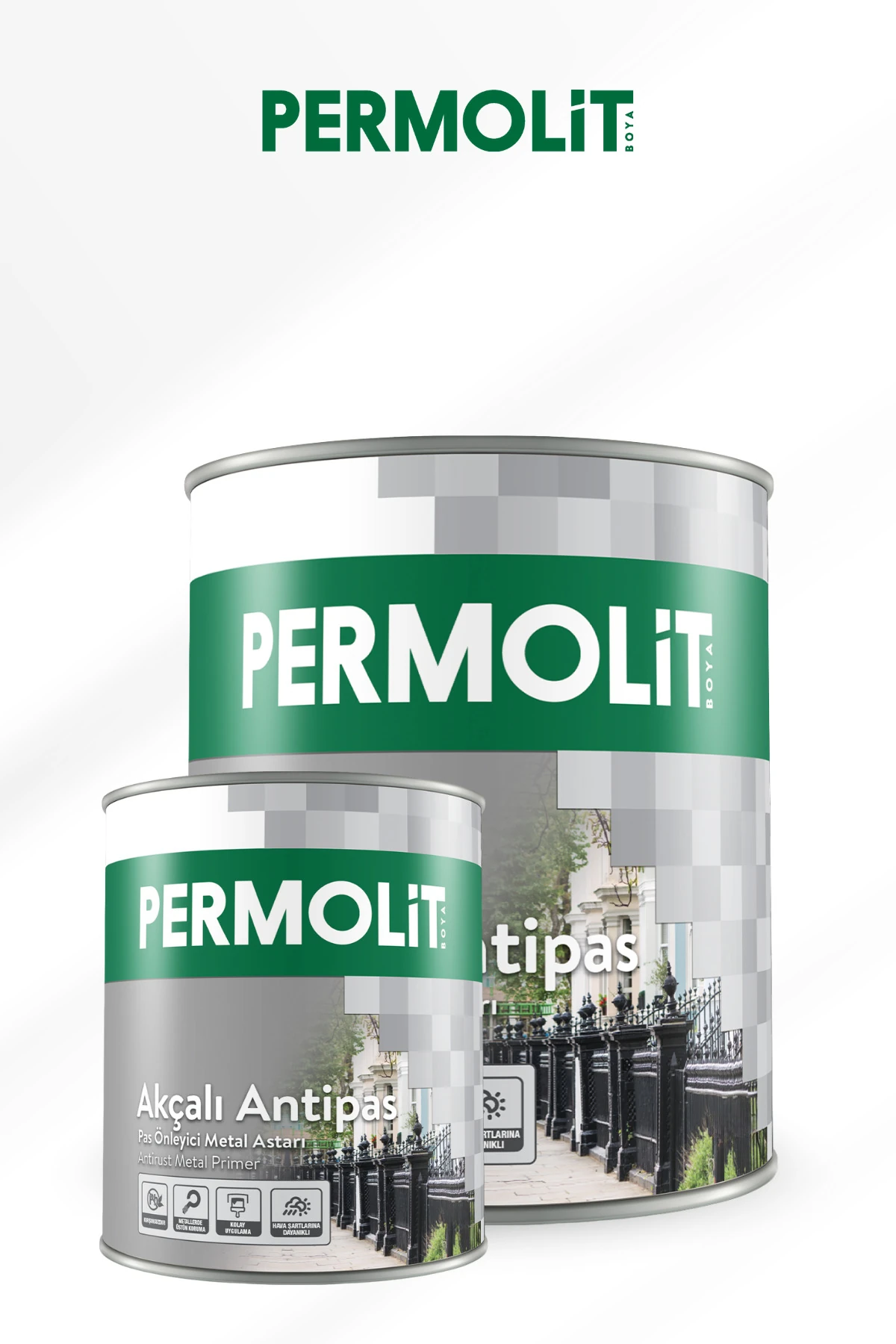 Akçalı Antipas 0,75L - 2,5L | Pas Önleyici Metal Astarı Gri