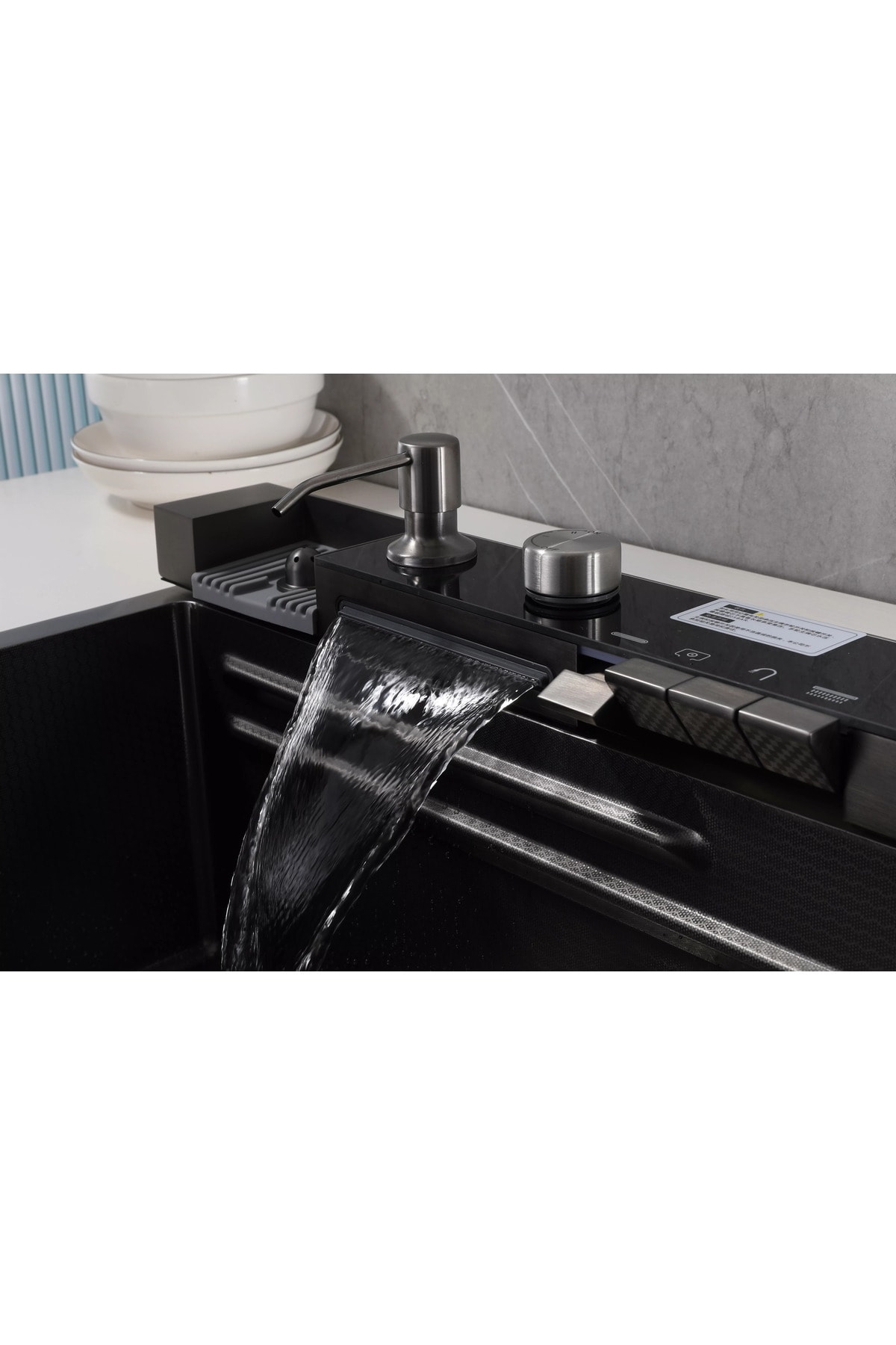 Teknolojik Akıllı 304 Paslanmaz Çelik Full Set Antasit Gri Piyano Tuşlu Evye Seti