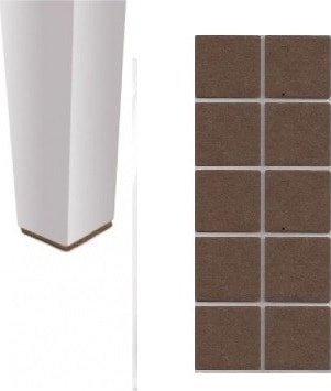 Koyu Kare Kahve 40x40 mm 2 Paket Yapışkanlı Sandalye Koltuk Mobilya Ayak Keçesi Zemin Koruyucu Keçe