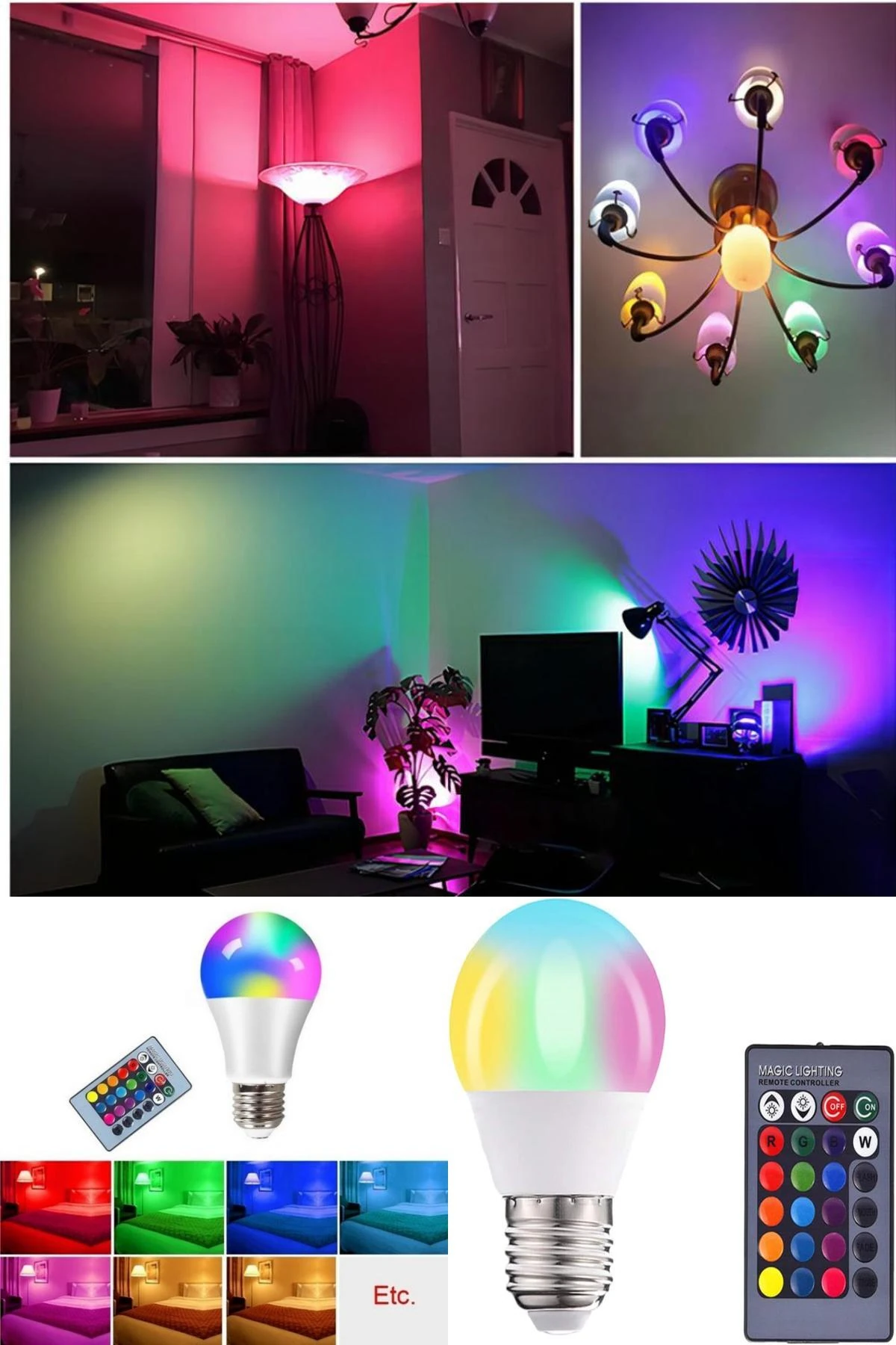 "16 Farklı Renk ve Mod Seçeneği Sunan Akıllı Kumandalı LED Ampul ile Dekorasyona Şıklık Katın!"