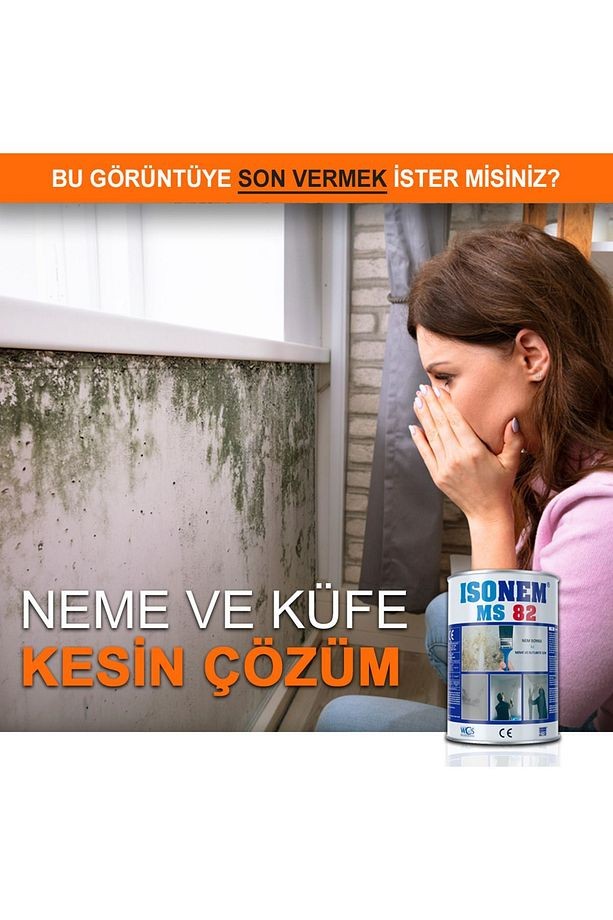 MS 82 Nem Küf ve Rutubet boyası 1 KG ve Parmak Rulo Hediye