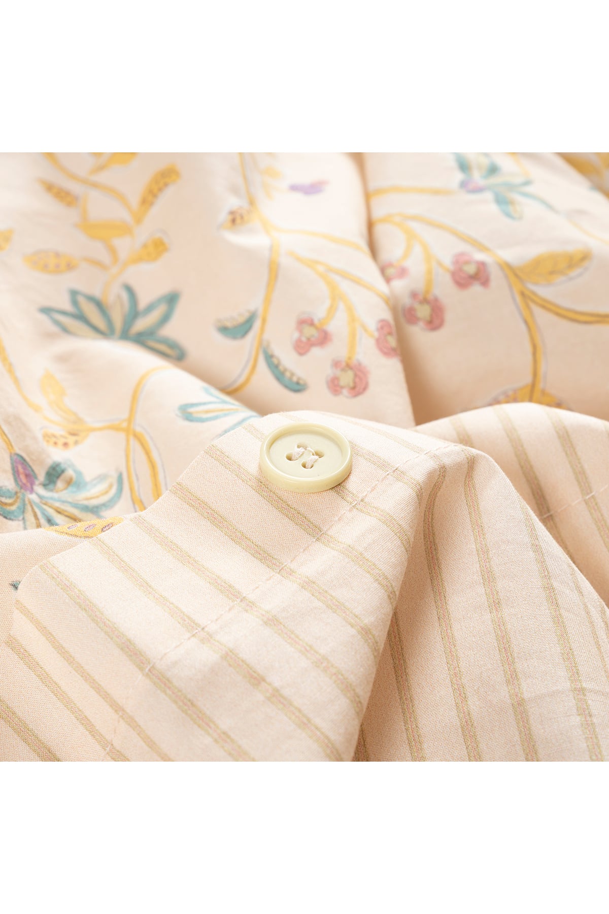 Lahor Yıkamalı 200 Tc Percale Kıng Sıze Pamuk %100 Pamuk Nevresim Seti 240x220 Cm Bej